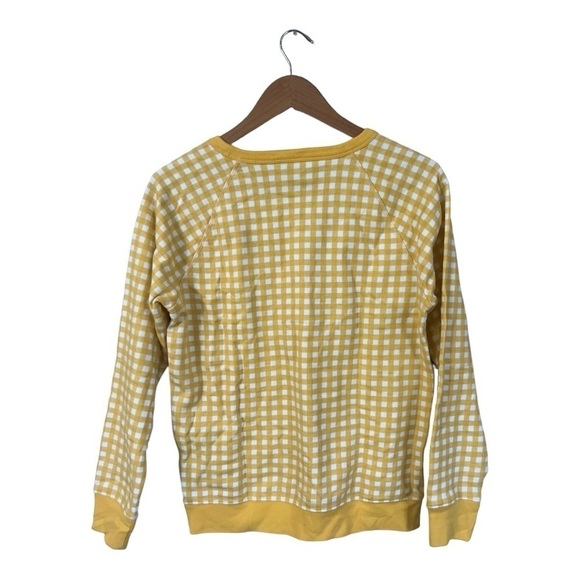 Draper James Yellow Natalie Gingham Sweatshirt Reese Witherspoon Brand New - Picture 3 of 9